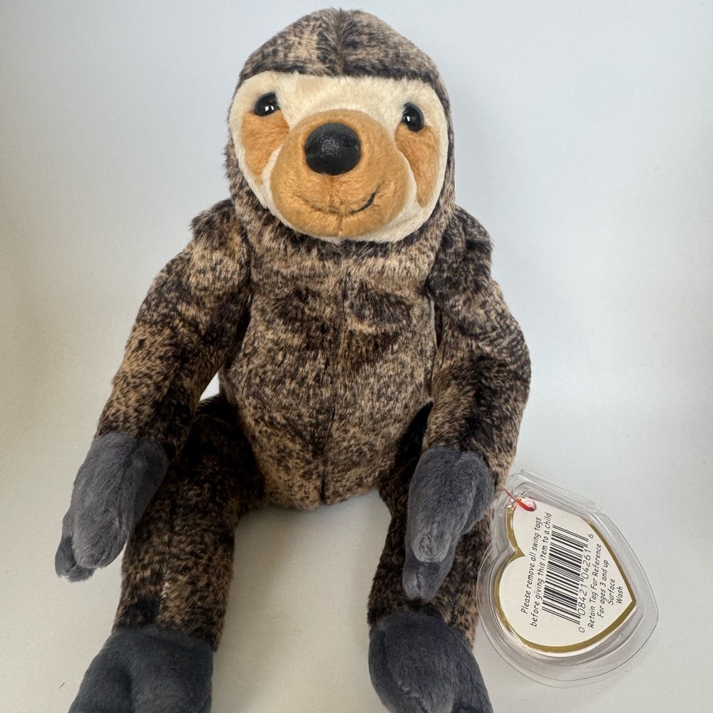 Ty Beanie Baby Slowpoke Sloth 1999 Authentic Retired Collectible Plush Toy -RARE